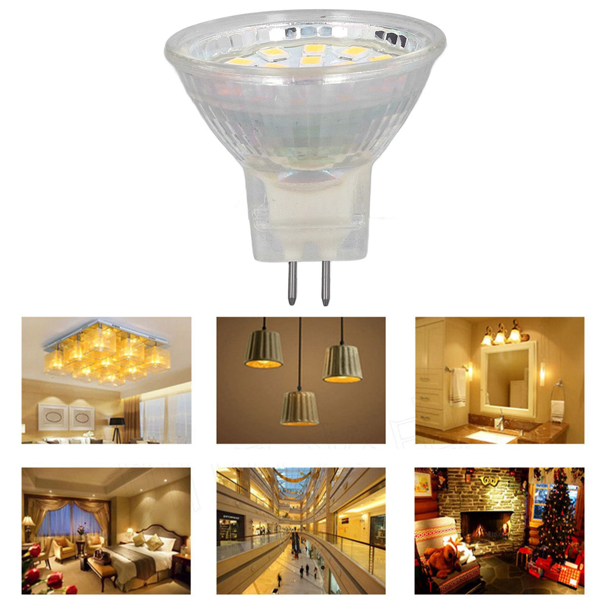 4PCS 18LED MR11 Light Bulb 3W 300LM Double Pin Base Landscape Spot Light Bulb for Living RoomWarm White