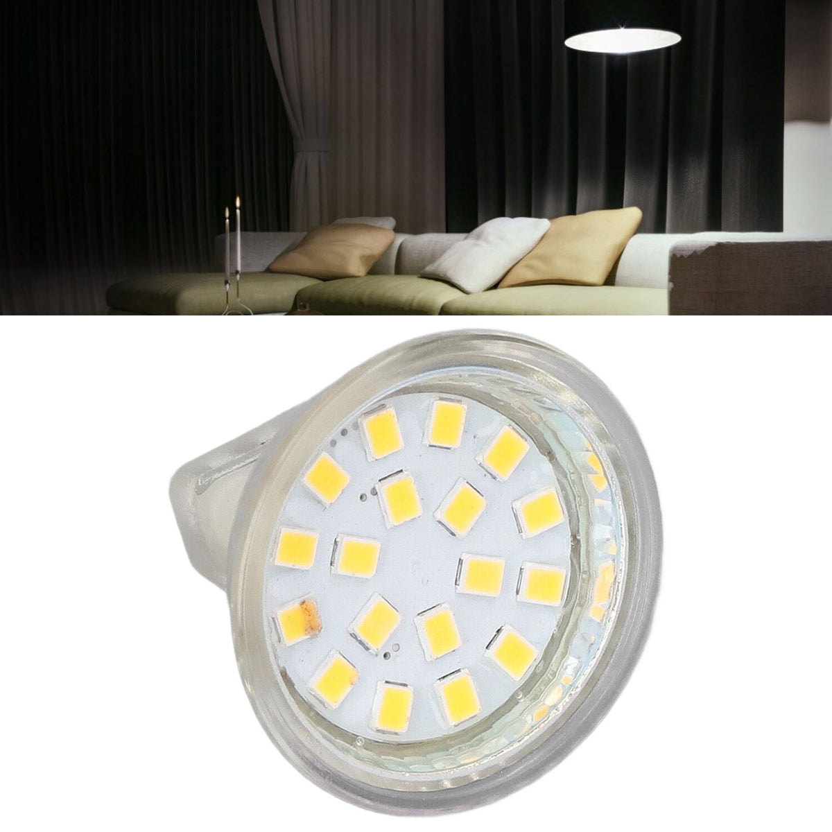 4PCS 18LED MR11 Light Bulb 3W 300LM Double Pin Base Landscape Spot Light Bulb for Living RoomCold White