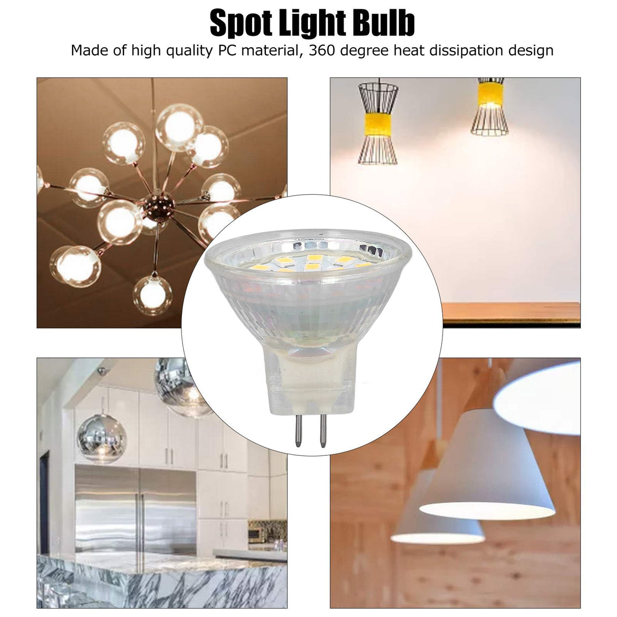4PCS 18LED MR11 Light Bulb 3W 300LM Double Pin Base Landscape Spot Light Bulb for Living RoomCold White