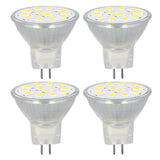 4pcs/set MR11 LED Spot Light Bulb with Dual Needle Base 360° Heat Dissipation 3W 12 LEDs Lamp BulbWarm White - Front View