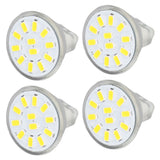 4pcs/set MR11 LED Spot Light Bulb with Dual Needle Base 360° Heat Dissipation 3W 12 LEDs Lamp BulbWarm White