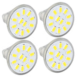 4pcs/set MR11 LED Spot Light Bulb with Dual Needle Base 360° Heat Dissipation 3W 12 LEDs Lamp BulbWarm White - Top-Down View