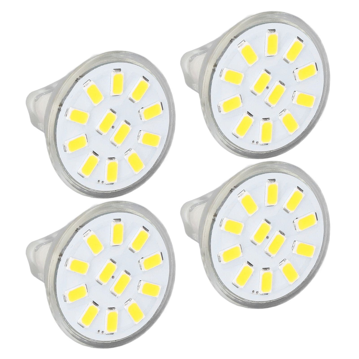 4pcs/set MR11 LED Spot Light Bulb with Dual Needle Base 360° Heat Dissipation 3W 12 LEDs Lamp BulbWarm White
