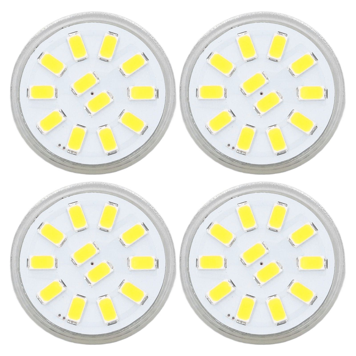 4pcs/set MR11 LED Spot Light Bulb with Dual Needle Base 360° Heat Dissipation 3W 12 LEDs Lamp BulbWarm White