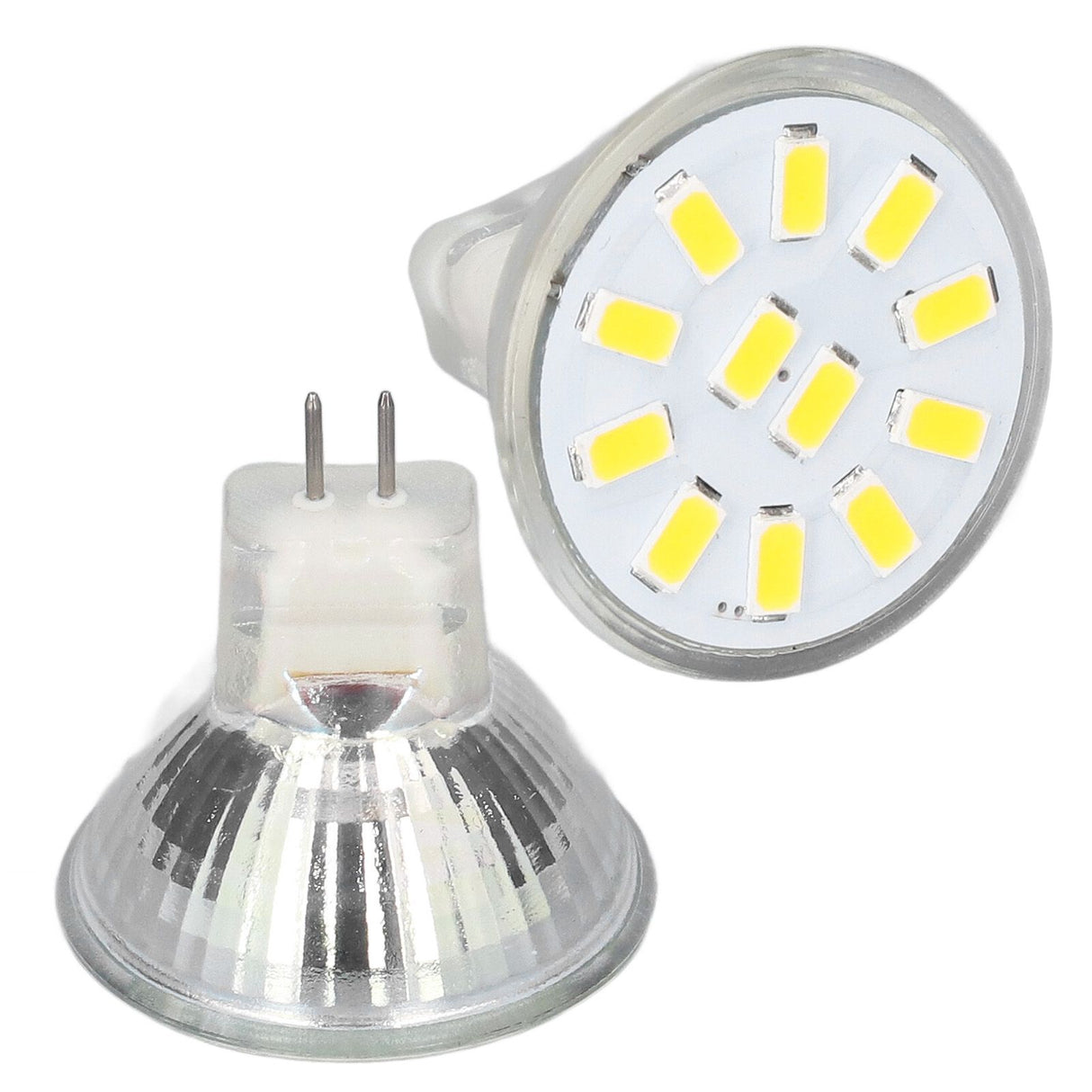 4pcs/set MR11 LED Spot Light Bulb with Dual Needle Base 360° Heat Dissipation 3W 12 LEDs Lamp BulbWarm White