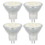 4pcs/set MR11 LED Spot Light Bulb with Dual Needle Base 360° Heat Dissipation 3W 12 LEDs Lamp BulbCold White - Front View