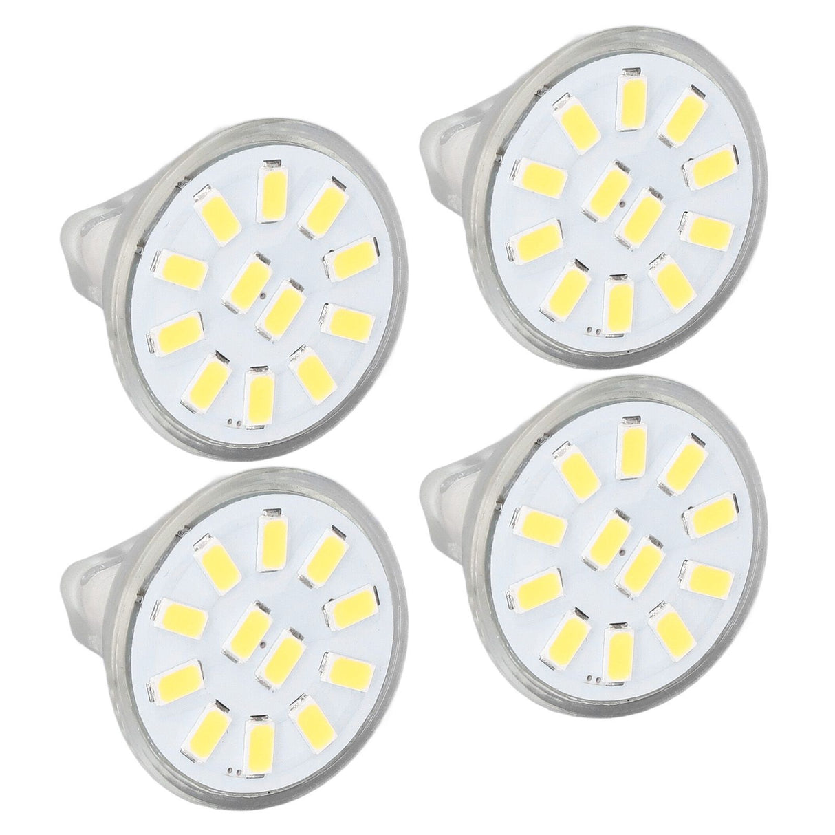 4pcs/set MR11 LED Spot Light Bulb with Dual Needle Base 360° Heat Dissipation 3W 12 LEDs Lamp BulbCold White