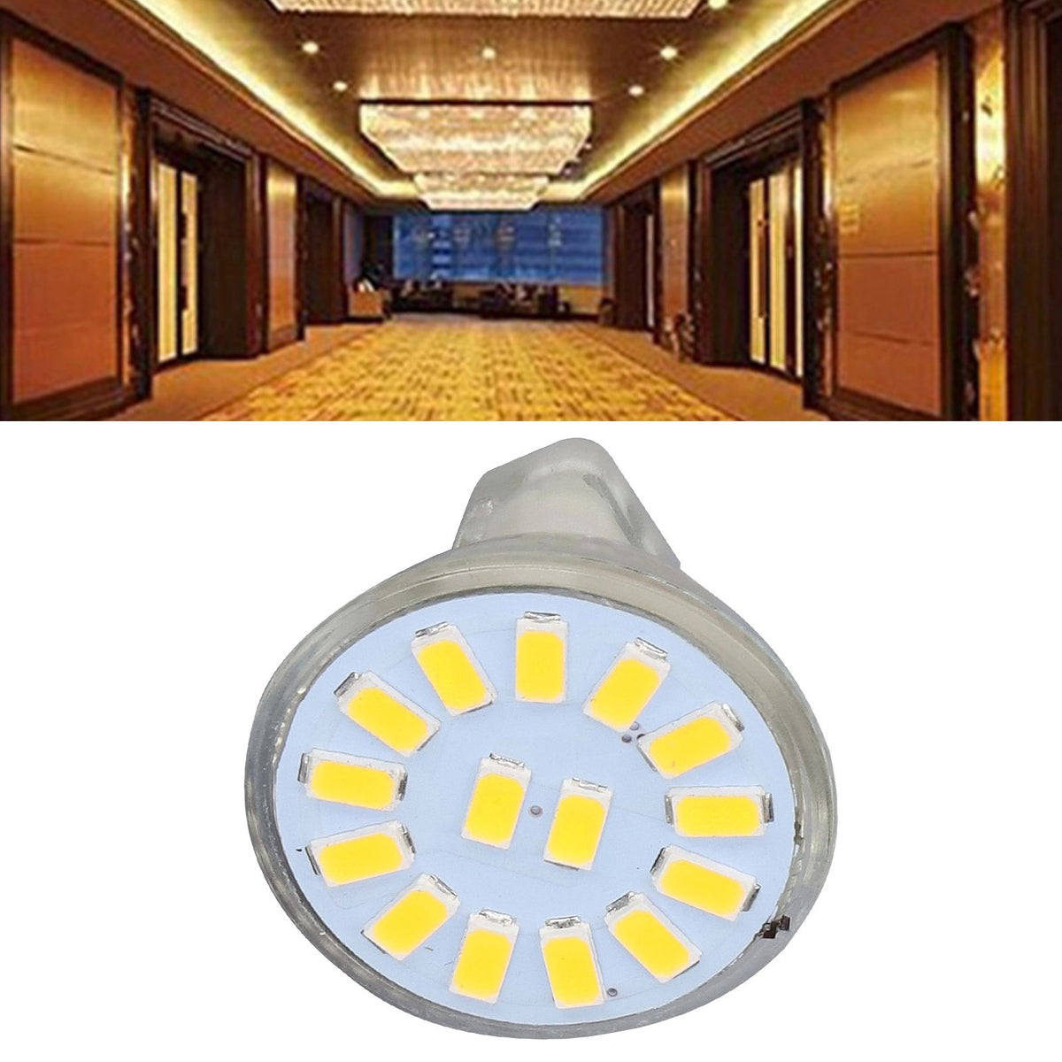 4PCS 15LED MR11 Light Bulb 5W 500LM Double Pin Base Landscape Spot Light Bulb for Living RoomWarm White