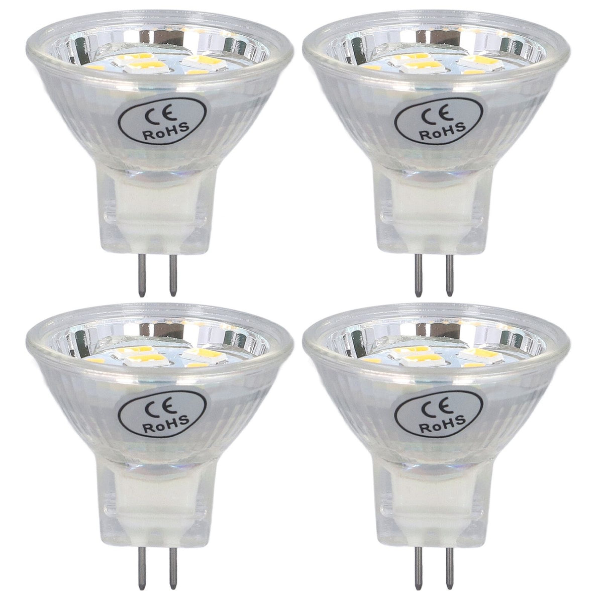 4Pcs MR11 LED Bulb 3W 300lm Bulb with 9 Beads Double Pin Base for Spotlight Landscape LampWarm White Light