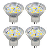 4Pcs MR11 LED Bulb 3W 300lm Bulb with 9 Beads Double Pin Base for Spotlight Landscape LampWarm White Light