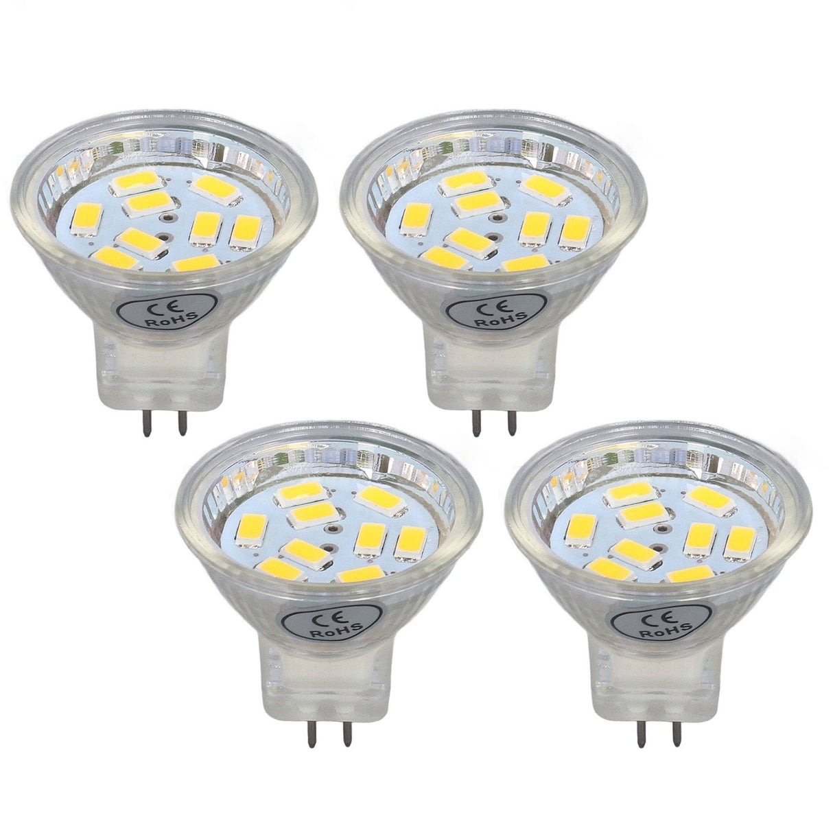 4Pcs MR11 LED Bulb 3W 300lm Bulb with 9 Beads Double Pin Base for Spotlight Landscape LampWarm White Light
