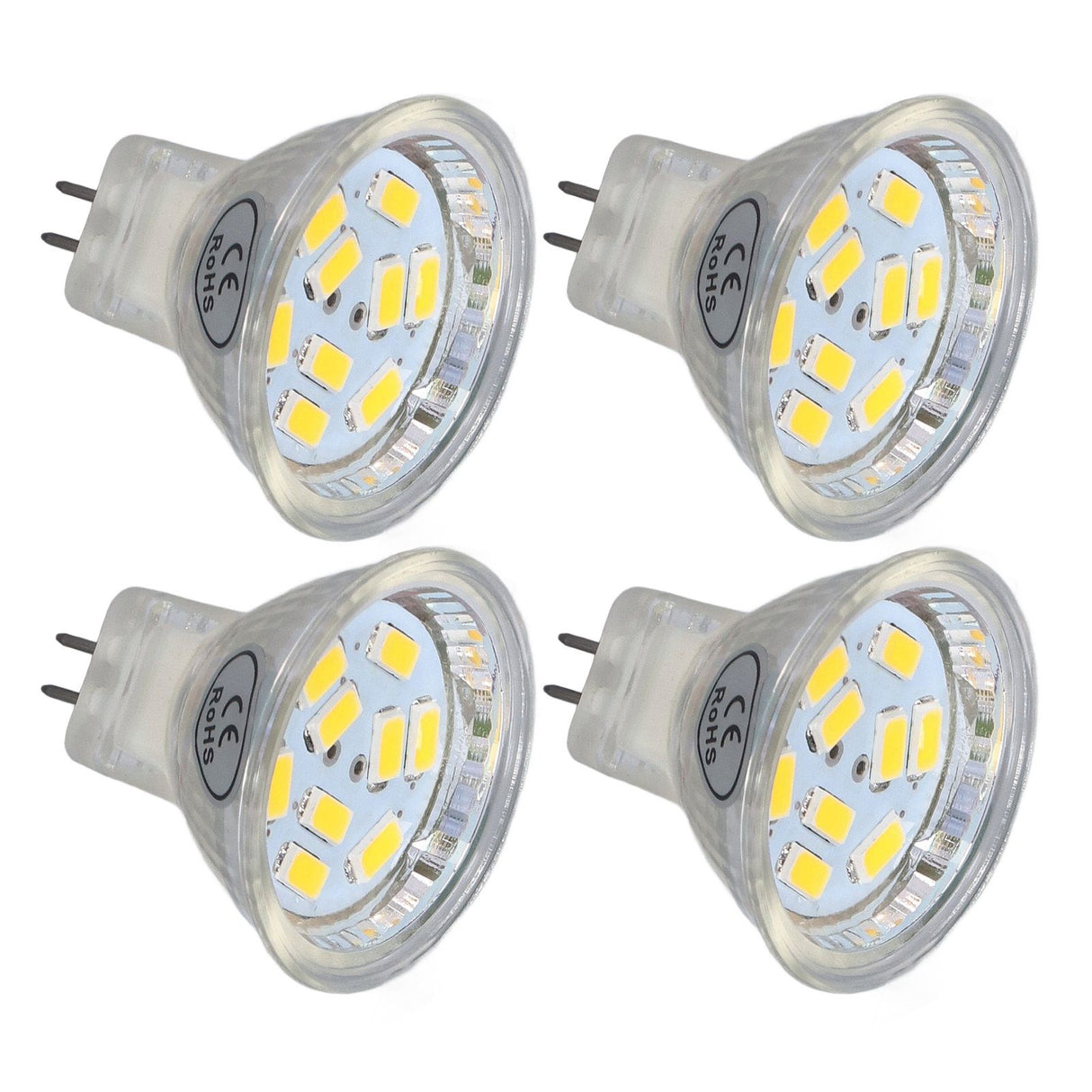 4Pcs MR11 LED Bulb 3W 300lm Bulb with 9 Beads Double Pin Base for Spotlight Landscape LampWarm White Light