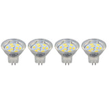4Pcs MR11 LED Bulb 3W 300lm Bulb with 9 Beads Double Pin Base for Spotlight Landscape LampWarm White Light