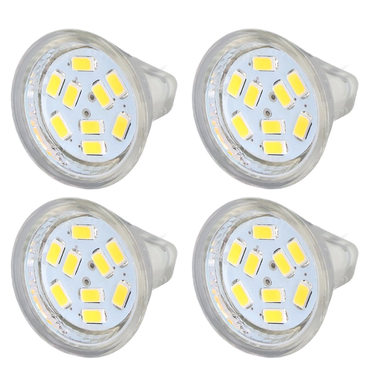 4Pcs MR11 LED Bulb 3W 300lm Bulb with 9 Beads Double Pin Base for Spotlight Landscape LampWarm White Light