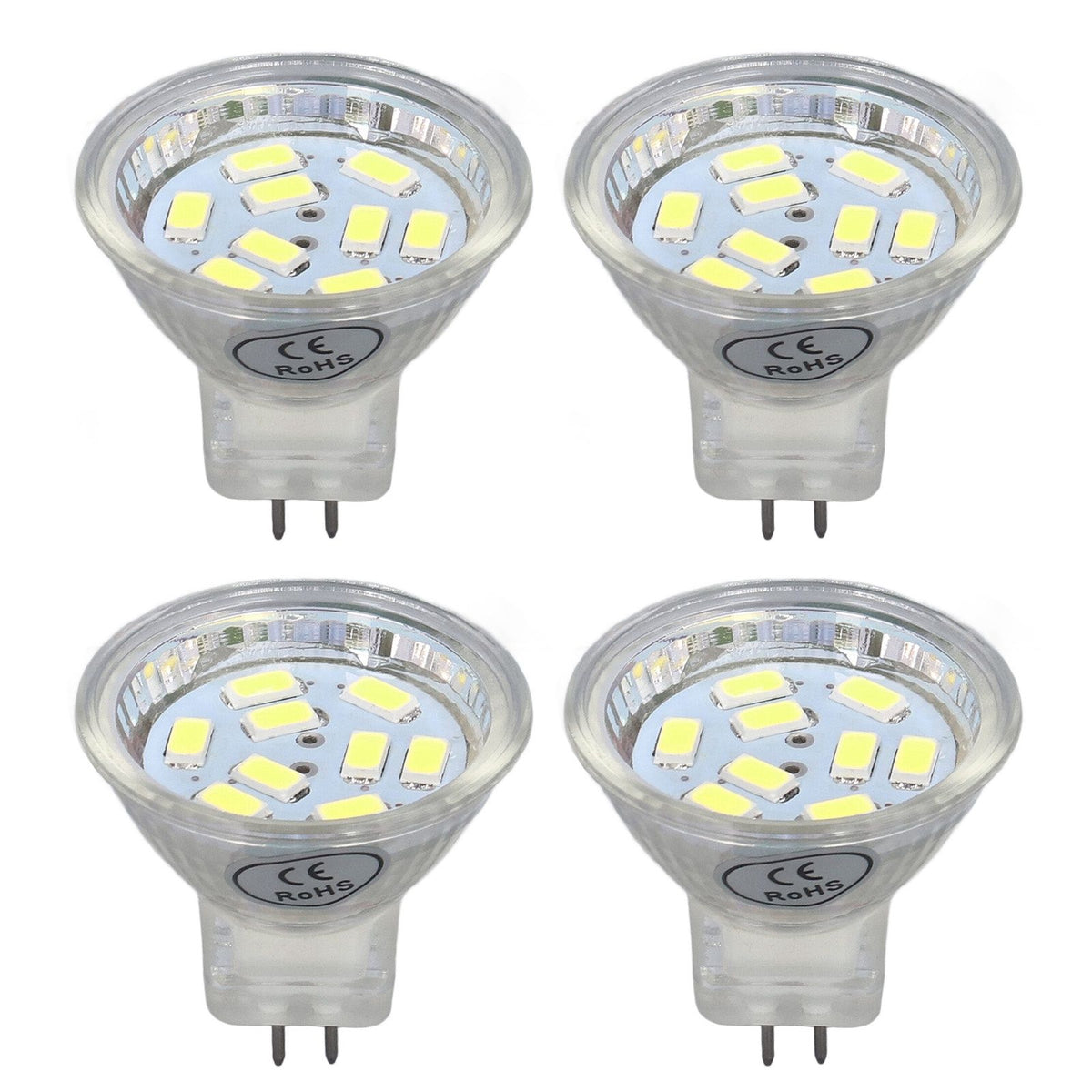 4Pcs MR11 LED Bulb 3W 300lm Bulb with 9 Beads Double Pin Base for Spotlight Landscape LampCold White Light