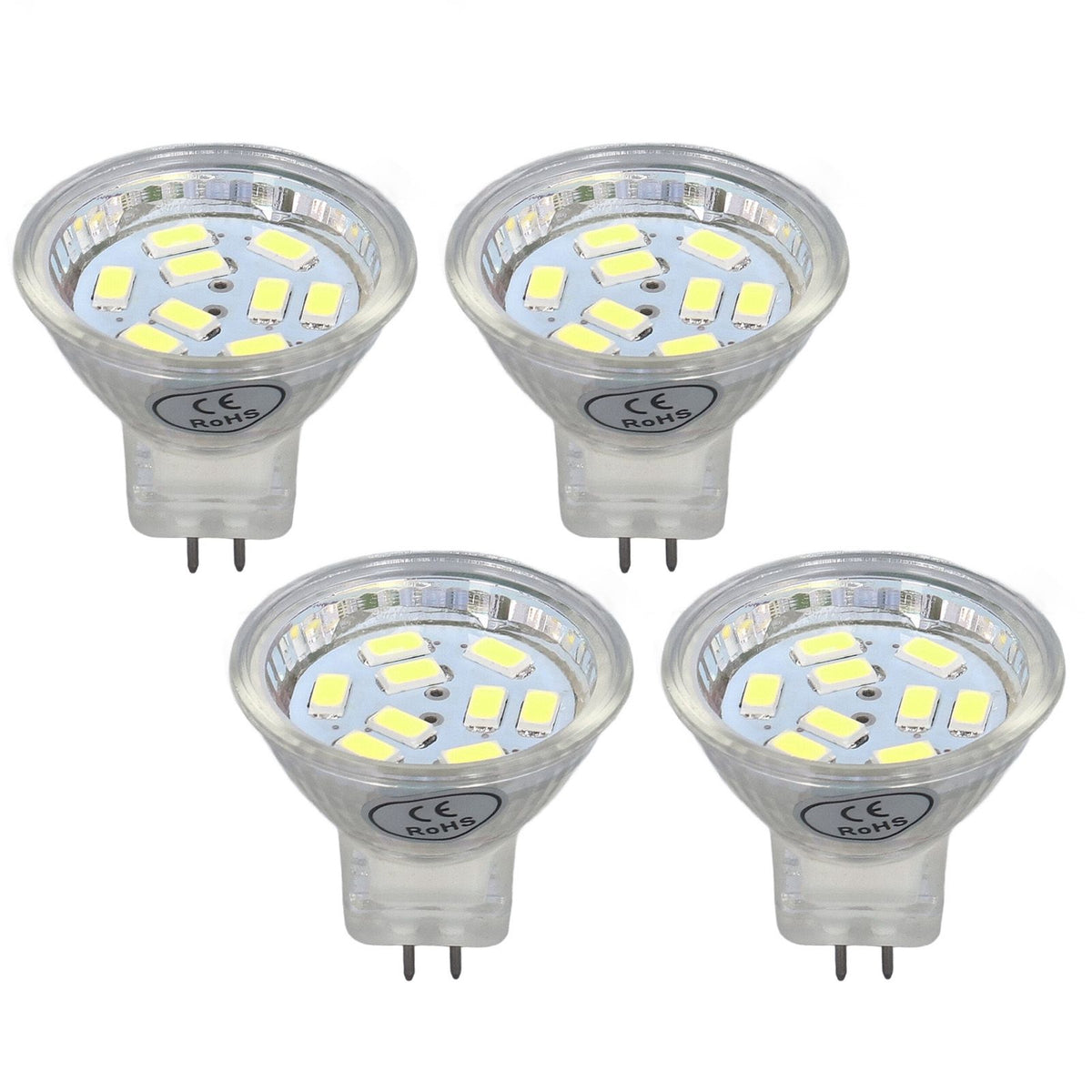 4Pcs MR11 LED Bulb 3W 300lm Bulb with 9 Beads Double Pin Base for Spotlight Landscape LampCold White Light