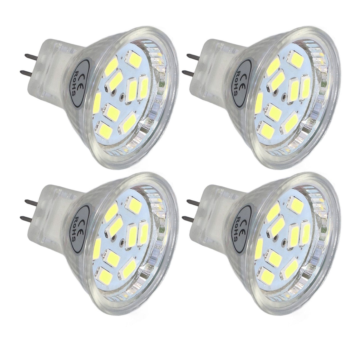 4Pcs MR11 LED Bulb 3W 300lm Bulb with 9 Beads Double Pin Base for Spotlight Landscape LampCold White Light