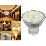 4PCS MR11 12LED Light Bulb 4W 400LM Double Pin Base Landscape Spot Light Bulb for Bedroom DC12VWarm White