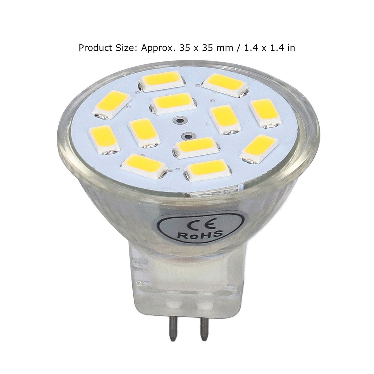 4PCS MR11 12LED Light Bulb 4W 400LM Double Pin Base Landscape Spot Light Bulb for Bedroom DC12VWarm White