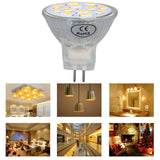 4PCS MR11 12LED Light Bulb 4W 400LM Double Pin Base Landscape Spot Light Bulb for Bedroom DC12VWarm White