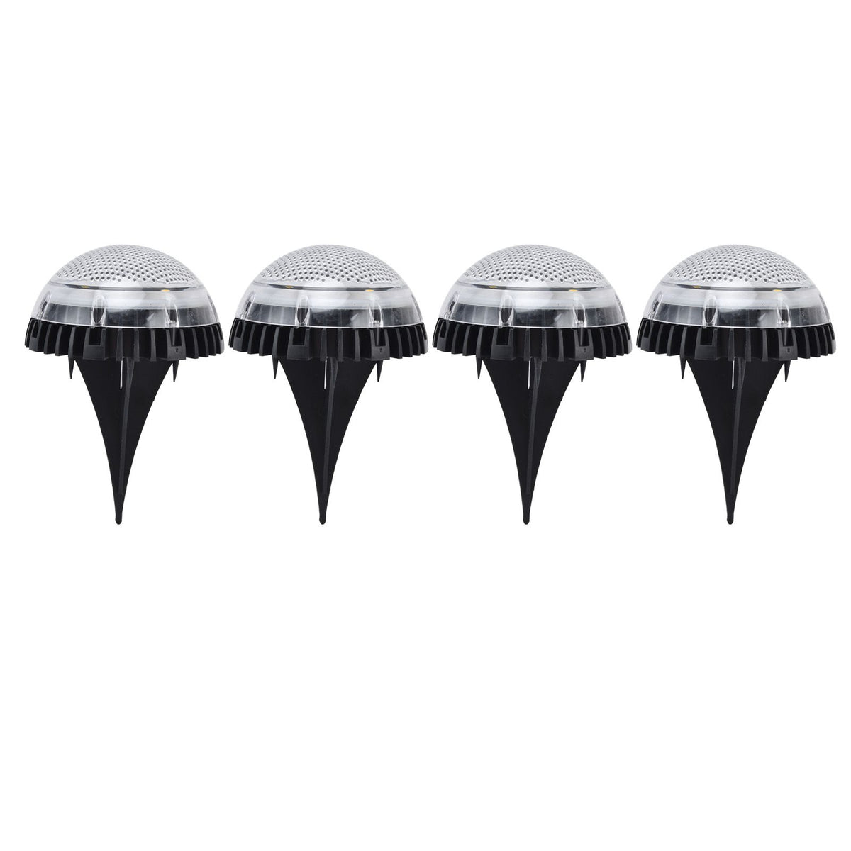 4 Pack Solar Garden Lights 8 LED Outdoor Ground Lights for Sidewalk Yard Lawn Patio Pathway Walkway BackyardWhite Light