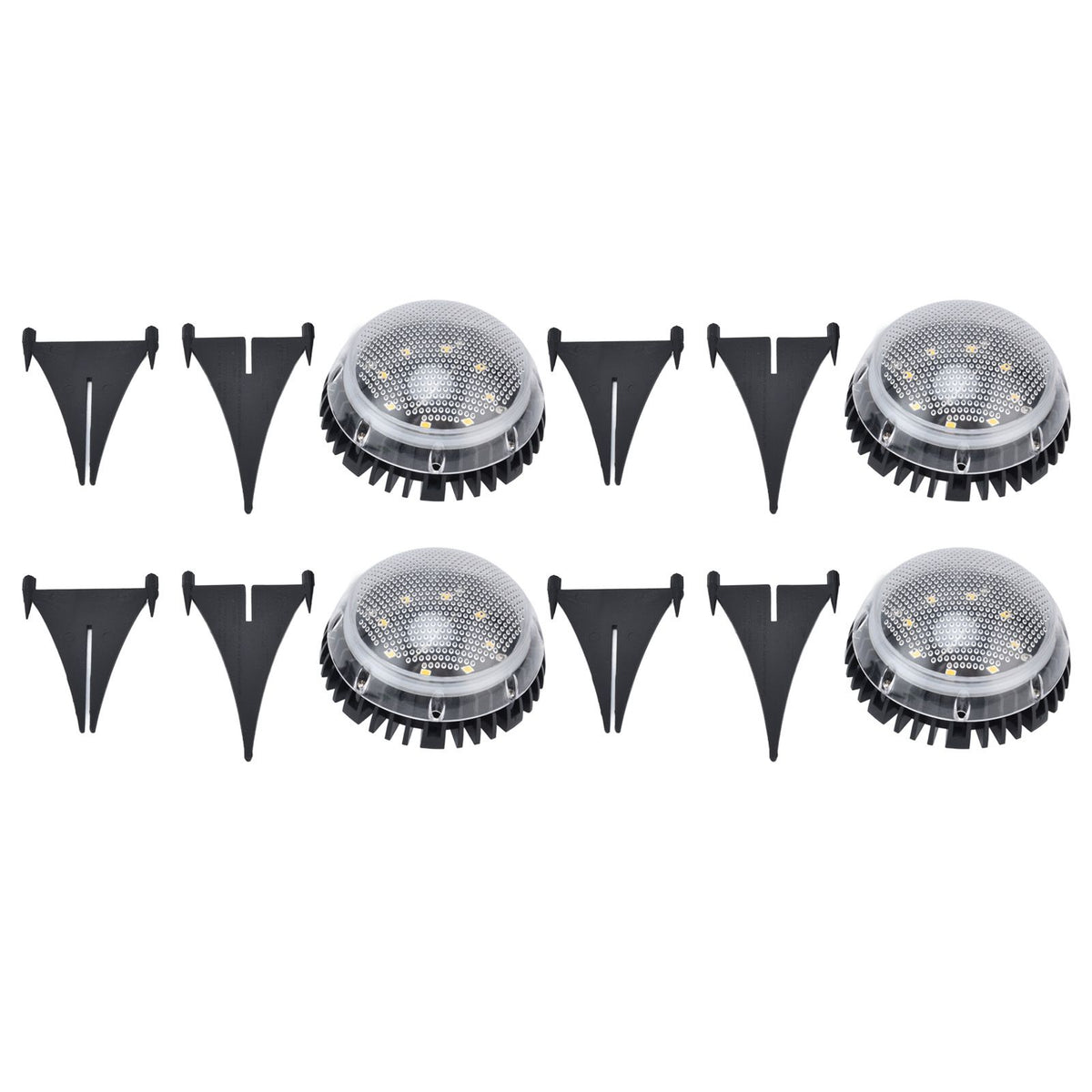 4 Pack Solar Garden Lights 8 LED Outdoor Ground Lights for Sidewalk Yard Lawn Patio Pathway Walkway BackyardWhite Light