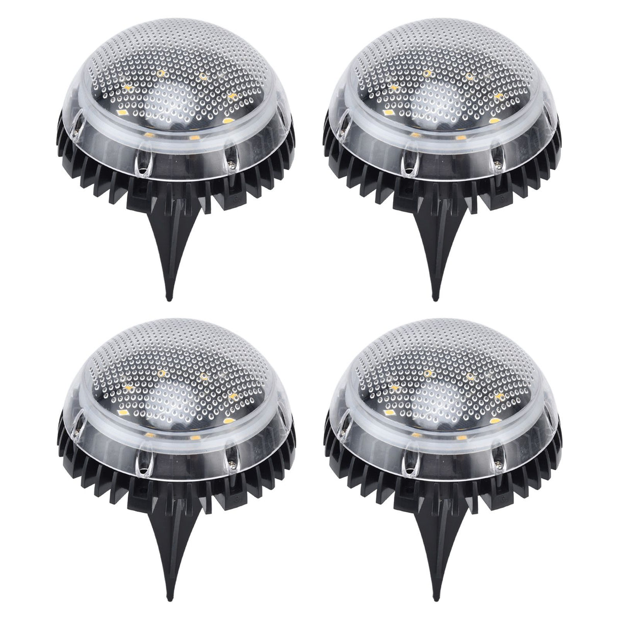 4 Pack Solar Garden Lights 8 LED Outdoor Ground Lights for Sidewalk Yard Lawn Patio Pathway Walkway BackyardWhite Light