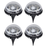 4 Pack Solar Garden Lights 8 LED Outdoor Ground Lights for Sidewalk Yard Lawn Patio Pathway Walkway BackyardWhite Light