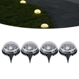 4 Pack Solar Garden Lights 8 LED Outdoor Ground Lights for Sidewalk Yard Lawn Patio Pathway Walkway BackyardWhite Light - Extra Image
