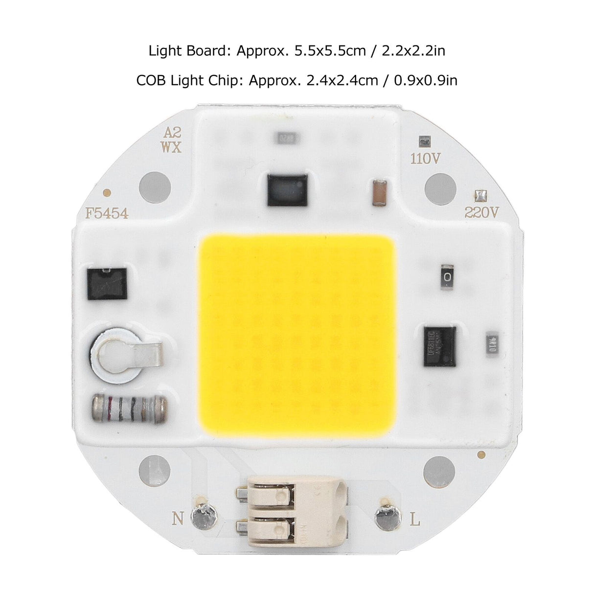COB Lamp Bead High Power LED Chip High Brightness Drive Free for DIY Lamp Floodlight Indoor Lighting 220V50W Warm White 2800K‑3500K