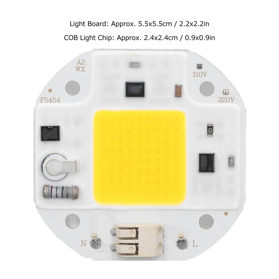 COB Lamp Bead High Power LED Chip High Brightness Drive Free for DIY Lamp Floodlight Indoor Lighting 220V50W Warm White 2800K‑3500K