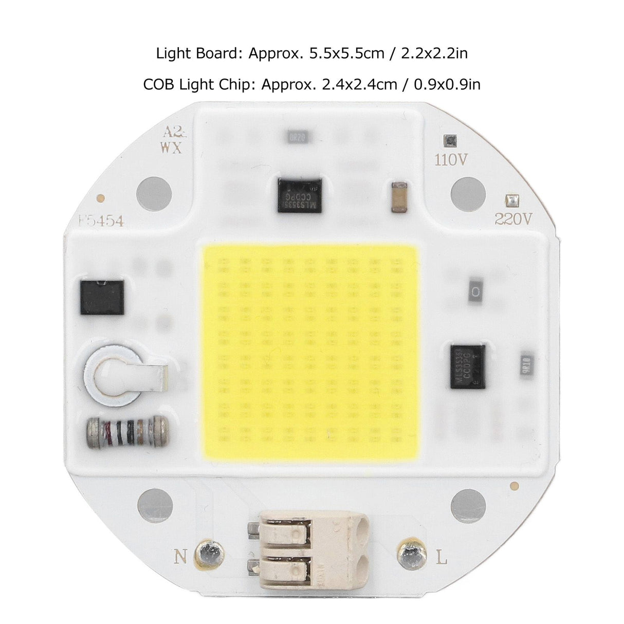 COB Lamp Bead High Power LED Chip High Brightness Drive Free for DIY Lamp Floodlight Indoor Lighting 220V50W Cold White 5800K-6500K
