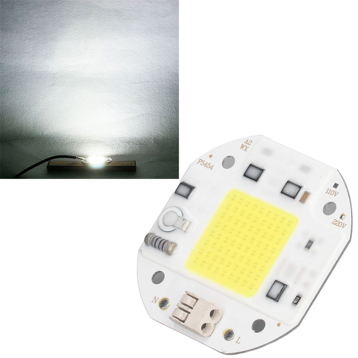 COB Lamp Bead High Power LED Chip High Brightness Drive Free for DIY Lamp Floodlight Indoor Lighting 220V70W Cold White 5800K-6500K
