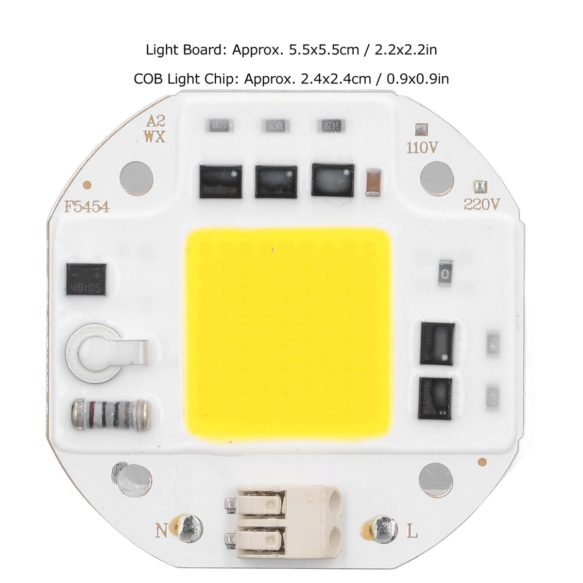 COB Lamp Bead High Power LED Chip High Brightness Drive Free for DIY Lamp Floodlight Indoor Lighting 220V100W Warm White 2800K‑3500K