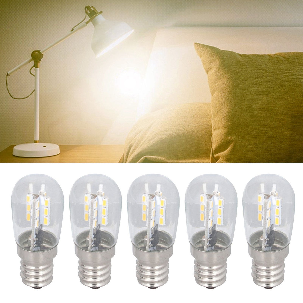 10PCS LED E12 Light Bulb Glass Small Ceiling Lamp Bulb 500LM Wall Lamp Bulb for Bedroom Office 220V
