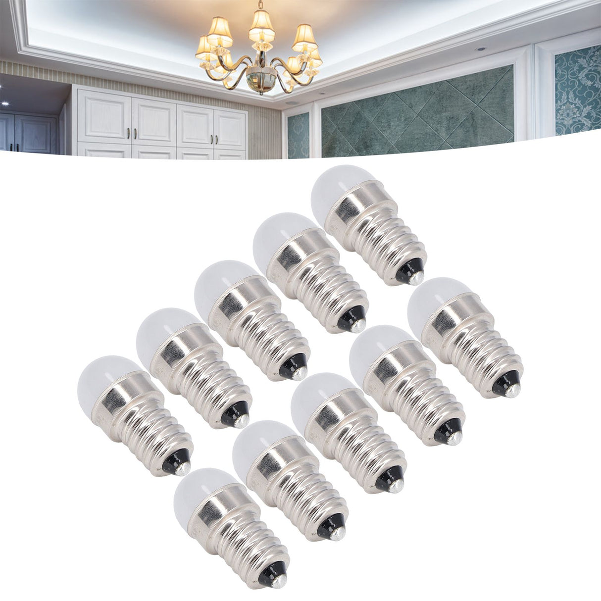 10pcs E14 Bulbs Energy Saving Warm White Light LED Small Bulbs for Ceiling Lamp Wall Lamp 500lm 1.5W 24V