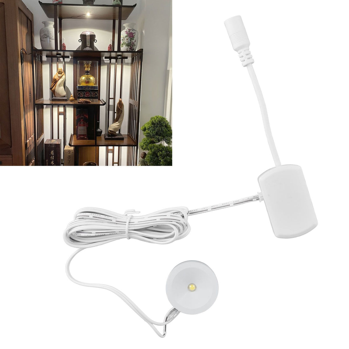 LED Under Cabinet Puck Lights Dimmable Ultra Thin Round Cabinet Light for Exhibition Halls Cabinets1 for 4