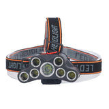 LED Headlamp 7 Lamp Beads High Brightness 4 Mode Waterproof USB Charging Head Band Light for Camping Maintenance - Side View
