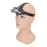 LED Headlamp 7 Lamp Beads High Brightness 4 Mode Waterproof USB Charging Head Band Light for Camping Maintenance