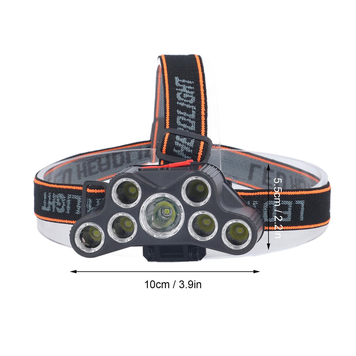 LED Headlamp 7 Lamp Beads High Brightness 4 Mode Waterproof USB Charging Head Band Light for Camping Maintenance