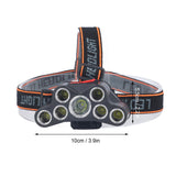 LED Headlamp 7 Lamp Beads High Brightness 4 Mode Waterproof USB Charging Head Band Light for Camping Maintenance