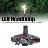 LED Headlamp 7 Lamp Beads High Brightness 4 Mode Waterproof USB Charging Head Band Light for Camping Maintenance