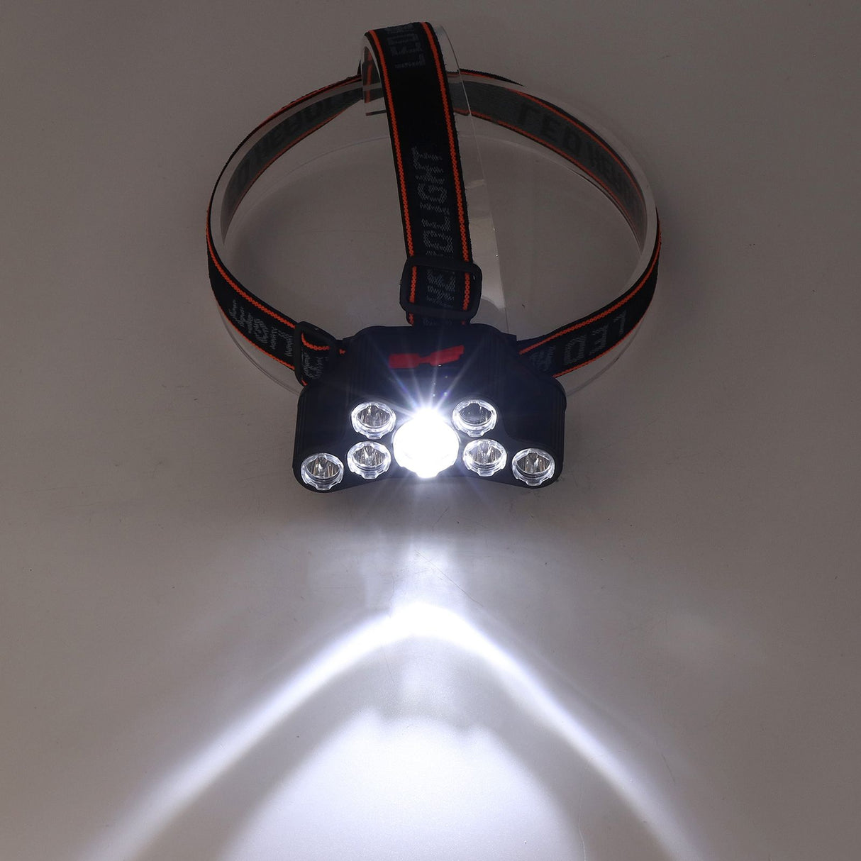 LED Headlamp 7 Lamp Beads High Brightness 4 Mode Waterproof USB Charging Head Band Light for Camping Maintenance