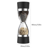 Stainless Steel Salt and Pepper Grinder Set 2 In 1 Seasoning Tank with Adjustable Grind Size - Side View
