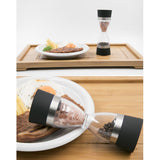Stainless Steel Salt and Pepper Grinder Set 2 In 1 Seasoning Tank with Adjustable Grind Size