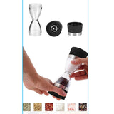 Stainless Steel Salt and Pepper Grinder Set 2 In 1 Seasoning Tank with Adjustable Grind Size