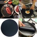 2 Pack 24cm Round Non Stick High Temperature Pan Frying Pan Liner Sheet Cooking Wok Sheet Pad for Kitchen BBQ Baking