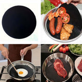 2 Pack 24cm Round Non Stick High Temperature Pan Frying Pan Liner Sheet Cooking Wok Sheet Pad for Kitchen BBQ Baking - Side View