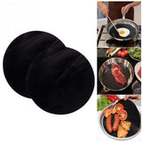 2 Pack 24cm Round Non Stick High Temperature Pan Frying Pan Liner Sheet Cooking Wok Sheet Pad for Kitchen BBQ Baking