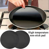 2 Pack 24cm Round Non Stick High Temperature Pan Frying Pan Liner Sheet Cooking Wok Sheet Pad for Kitchen BBQ Baking - Rear View